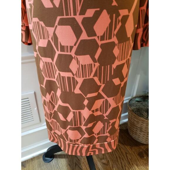 Attention Midi Dress Women XXL Multicolor Coral Honeycomb and Zebra Pattern - Picture 6 of 11